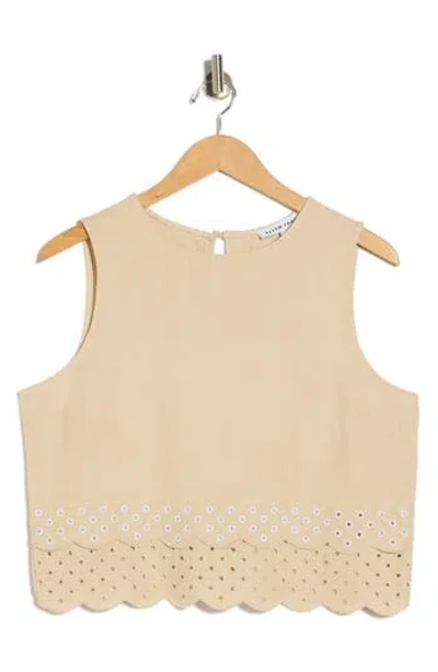 Ellen Tracy Eyelet Scallop Shell In Gold