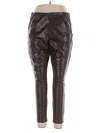 Ellen Tracy Faux Leather Pants In Brown