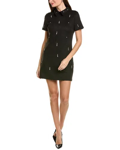 Ellen Tracy Faux Suede Dress In Black