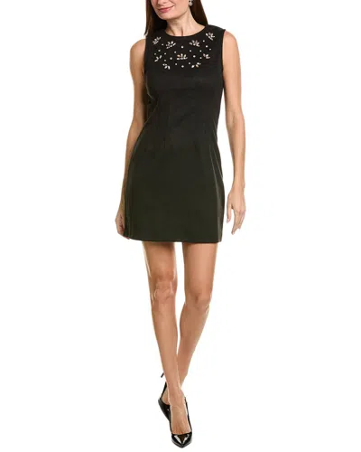 Ellen Tracy Faux Suede Dress In Black