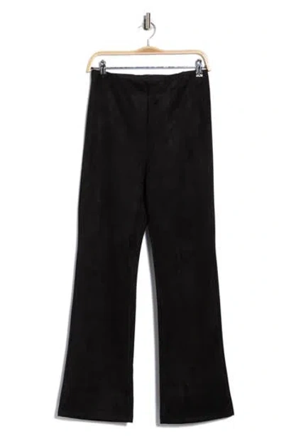 Ellen Tracy Faux Suede Semi Flare Leg Pants In Animal Print