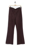 Ellen Tracy Faux Suede Semi Flare Leg Pants In Animal Print
