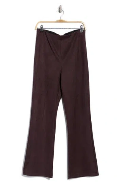 Ellen Tracy Faux Suede Semi Flare Leg Pants In Animal Print
