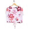 Ellen Tracy Floral Drawstring Hem Top