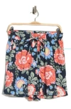 Ellen Tracy Drawstring Linen-blend Short In Multi