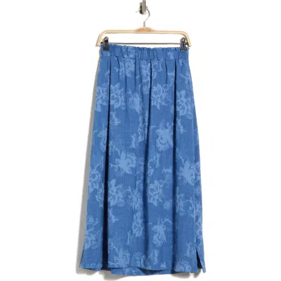 Ellen Tracy Floral Jacquard Midi Skirt In Blue