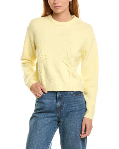 Ellen Tracy Floral Sweater In Yellow