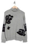 Ellen Tracy Floral Turtleneck Sweater