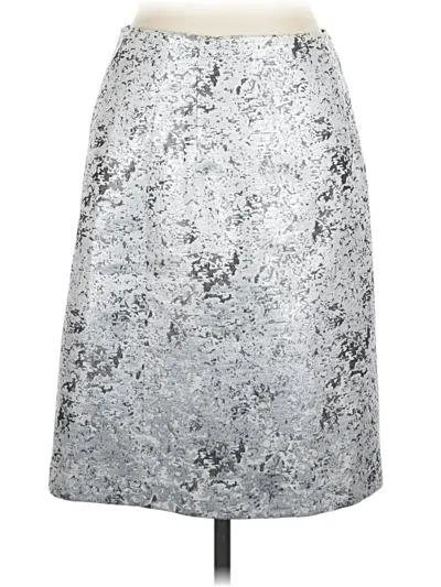 Pre-owned Ellen Tracy Formal Skirt In Silver
