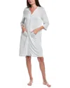 Ellen Tracy Front Zip Robe In Gray