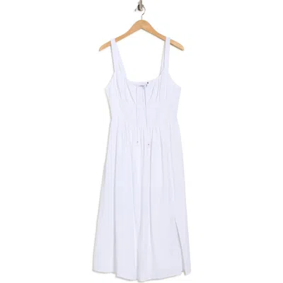 Ellen Tracy Keyhole Midi Dress In White