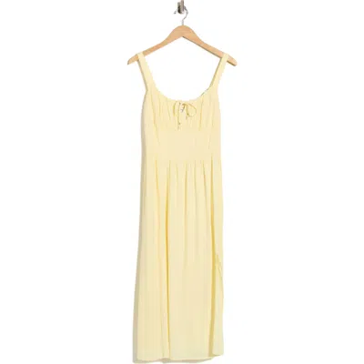 Ellen Tracy Linen-blend Midi Dress In Yellow