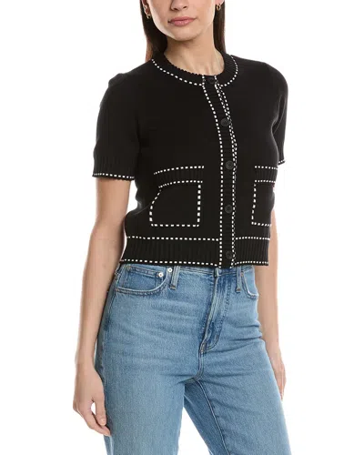 Ellen Tracy Knit Cardigan In Black