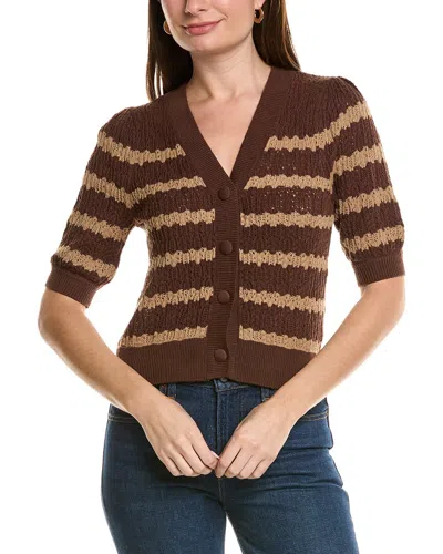 Ellen Tracy Knit Cardigan In Brown