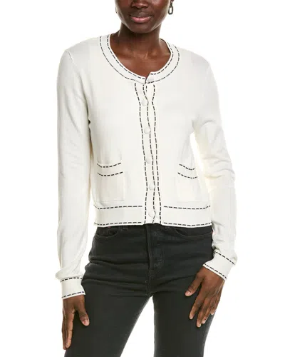 Ellen Tracy Knit Cardigan In Neutral