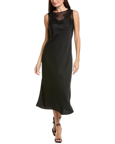 Ellen Tracy Lace Applique Dress In Black