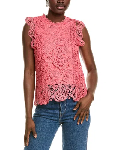 Ellen Tracy Lace Top In Pink