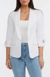 Ellen Tracy Linen Blend Blazer In White