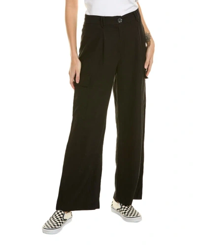 Ellen Tracy Linen-blend Cargo Pant In Black