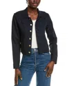 Ellen Tracy Linen-blend Crop Jacket In Blue