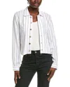Ellen Tracy Linen-blend Crop Jacket In White