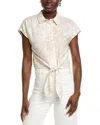 Ellen Tracy Linen-blend Shirt In Neutral