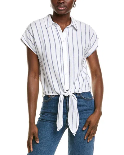 Ellen Tracy Linen-blend Shirt In White