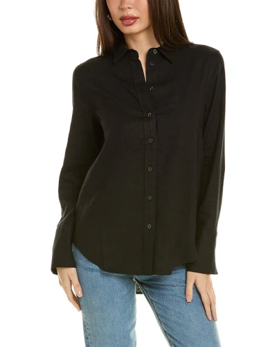 Ellen Tracy Linen-blend Shirt In Black