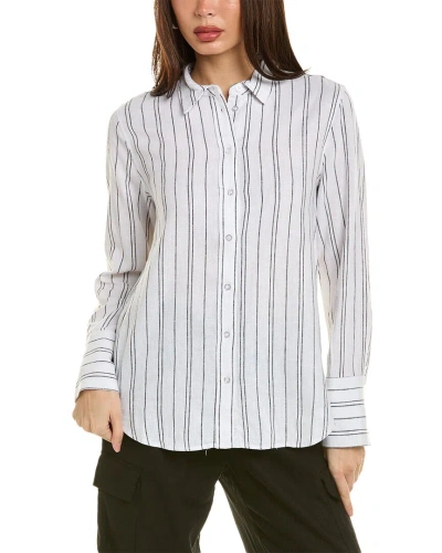 Ellen Tracy Linen-blend Shirt In White