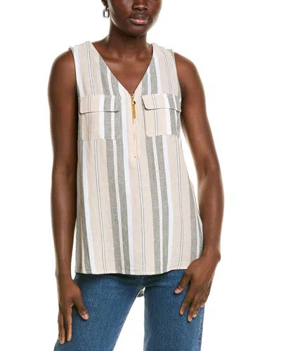 Ellen Tracy Linen-blend Tank In Multi