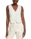 Ellen Tracy Linen-blend Vest In Neutral