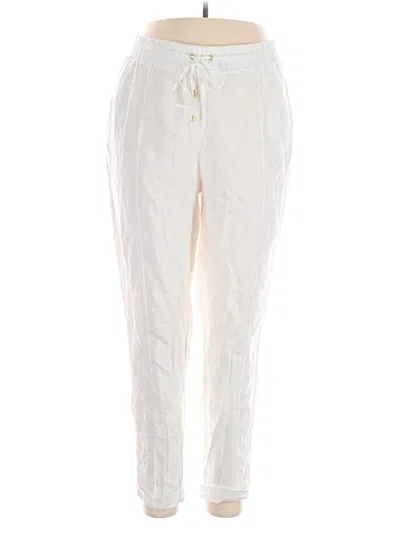 Pre-owned Ellen Tracy Linen Pants In White