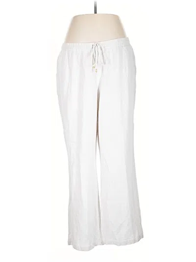Pre-owned Ellen Tracy Linen Pants In White