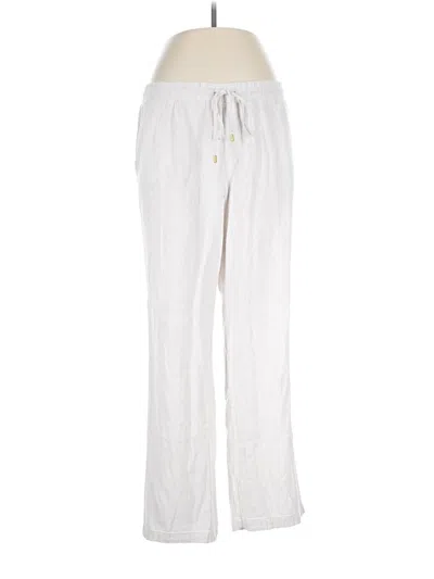 Pre-owned Ellen Tracy Linen Pants In White