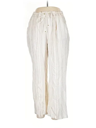 Pre-owned Ellen Tracy Linen Pants In White