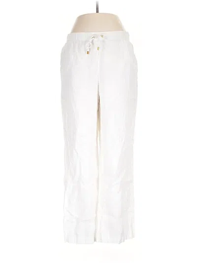 Pre-owned Ellen Tracy Linen Pants In White