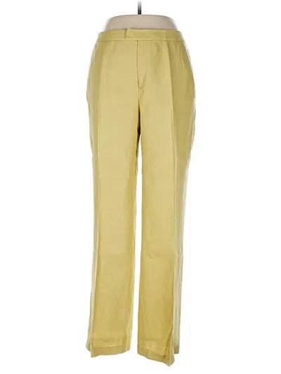 Pre-owned Ellen Tracy Linen Pants In Yellow