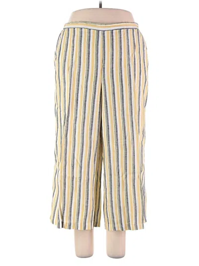 Pre-owned Ellen Tracy Linen Pants In Yellow