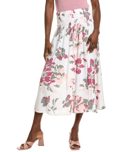 Ellen Tracy Linen-blend Midi Skirt In Pink