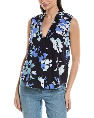 Ellen Tracy Linen-blend Top In Multi