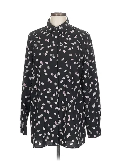 Pre-owned Ellen Tracy Long Sleeve Blouse In Black
