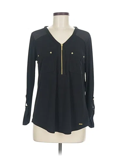 Pre-owned Ellen Tracy Long Sleeve Blouse In Black