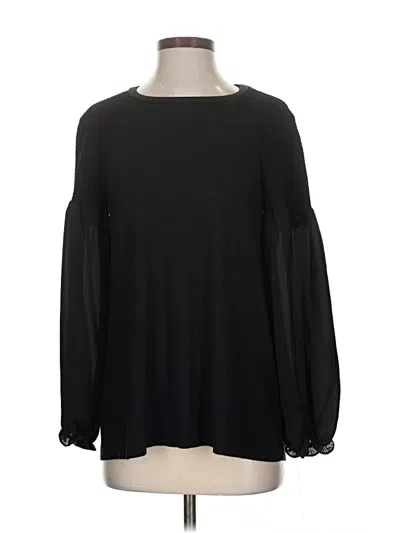 Pre-owned Ellen Tracy Long Sleeve Blouse In Black