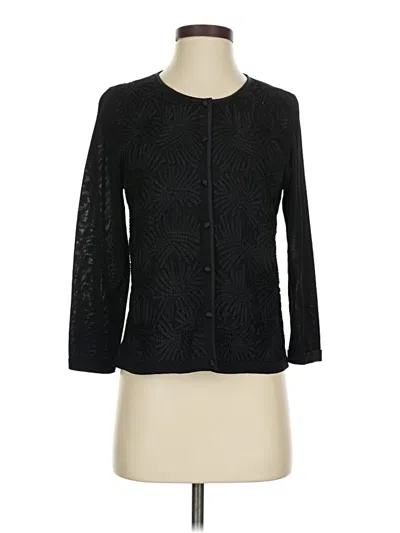 Pre-owned Ellen Tracy Long Sleeve Blouse In Black