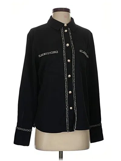 Pre-owned Ellen Tracy Long Sleeve Blouse In Black