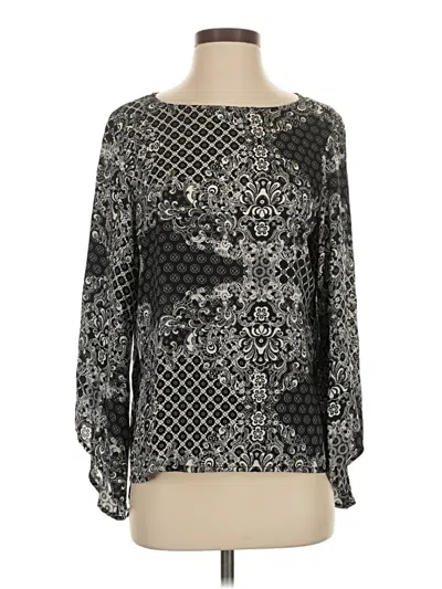 Pre-owned Ellen Tracy Long Sleeve Blouse In Black