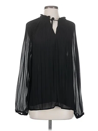 Pre-owned Ellen Tracy Long Sleeve Blouse In Black