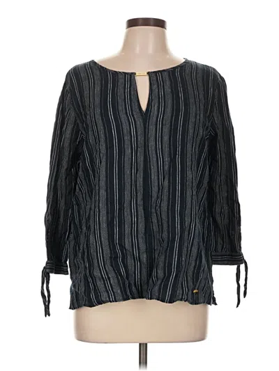 Pre-owned Ellen Tracy Long Sleeve Blouse In Black
