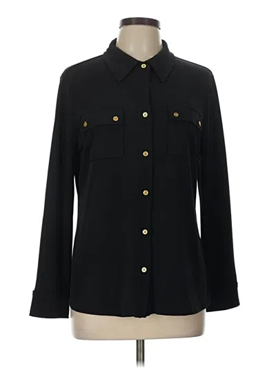 Pre-owned Ellen Tracy Long Sleeve Blouse In Black