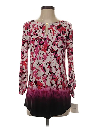 Ellen Tracy Long Sleeve Blouse In Burgundy